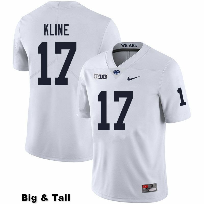 NCAA Nike Men's Penn State Nittany Lions Grayson Kline #17 College Football Authentic Big & Tall White Stitched Jersey XWR7498YZ